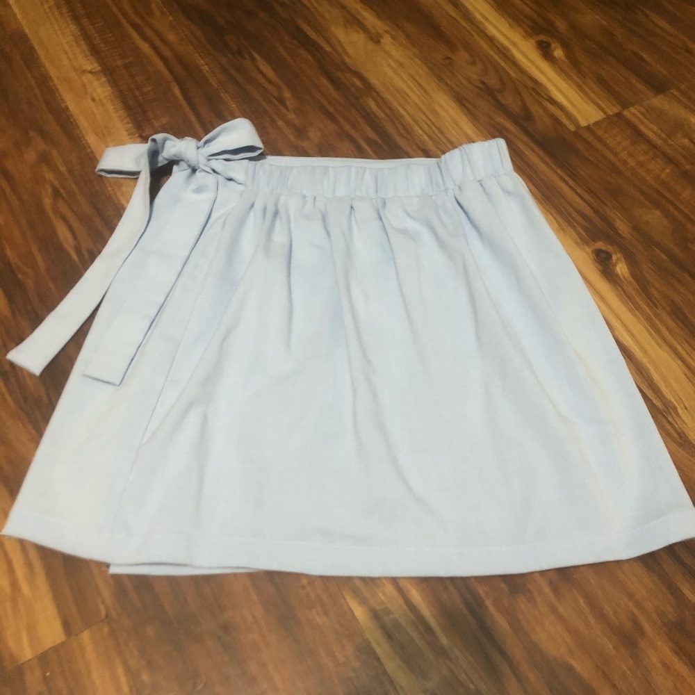 Light Blue Miniskirt With Bow Tie